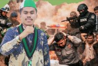 Ketua HMI Dompu Iqbal Saputra saat menyampaikan desakan kepada Kapolda NTB dan Mabes Polri terkait dugaan aset mewah oknum Resnarkoba Polres Dompu.
