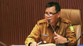 Bupati Sumbawa H. Syarafuddin Jarot menerima audiensi IHACHI Co., Ltd Jepang bersama KOPMAS Bank NTB Syariah di Ruang Rapat Kantor Bupati Sumbawa terkait investasi hijau dan program lingkungan.