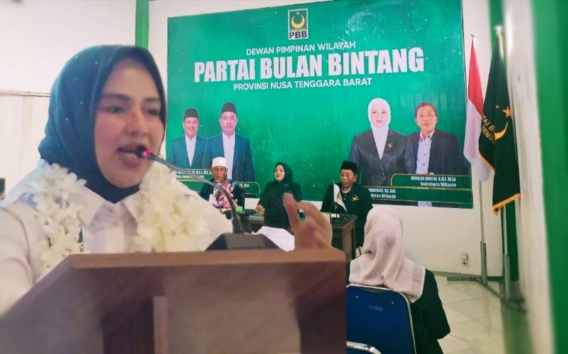 Ketua DPW PBB NTB Nadirah Al-Habsyi memimpin rapat Koordinasi penyerahan SK kepengurusan terbaru kepada Ketua DPC kabupaten/kota se-NTB dalam rapat koordinasi di Sekretariat DPW PBB NTB, Kota Mataram. Rabu (24/6/2026).