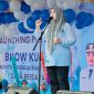 Wakil Gubernur NTB Hj. Indah Dhamayanti Putri bersama Ketua TP PKK NTB Sinta M. Iqbal saat menghadiri penguatan Program Desa Berdaya dan peluncuran BKOW KUAT di Desa Barabali, Lombok Tengah.