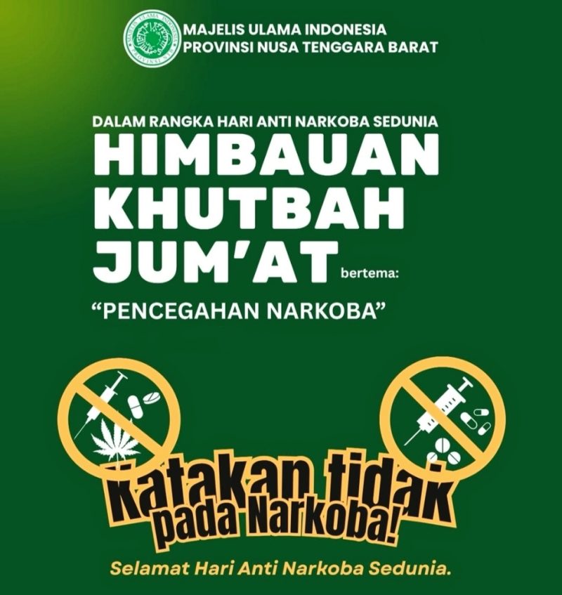 Ketua MUI NTB Dr. TGH. Badrun menyampaikan dukungan terhadap gerakan pemberantasan narkoba dengan menyiapkan naskah khutbah Jumat bertema bahaya narkoba untuk ribuan masjid di NTB.