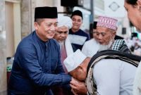 Gubernur NTB Lalu Muhamad Iqbal saat menghadiri Pertemuan Para Pekerja Dakwah di Masjid Raya At Taqwa, Kota Mataram, dan menyampaikan pentingnya peran masjid dalam mewujudkan NTB Makmur Mendunia.