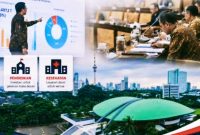 Ilustrasi konstitusi, dokumen Anggaran Pendapatan dan Belanja Negara (APBN), serta simbol pendidikan sebagai representasi hubungan antara politik anggaran, kebijakan publik, dan amanat konstitusi dalam mewujudkan Negara hukum yang berkeadilan.