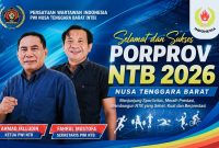Ketua PWI NTB Ahmad Iklludin bersama Sekjen PWI NTB Fahrul Mustofa menyampaikan Dukungan dan Motivasi kepada Atlet, Pelatih, dan Ofisial agar menjunjung tinggi Sportivitas serta mengukir prestasi pada Porprov NTB 2026 sebagai langkah menuju PON 2028.