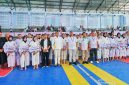 Ketua Umum KONI NTB H. Mori Hanafi bersama Ketua Persaudaraan Shorinji Kempo Indonesia (Perkemi) NTB
Assoc. Prof. Dr. Syamsuriansyah,  Petinggi  Kampus UNBIM dan jajaran panitia saat membuka pertandingan cabang olahraga Shorinji Kempo Porprov XII NTB 2026 di GOR 17 Desember Turida, Kota Mataram.