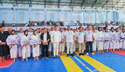 Pembukaan pertandingan Shorinji Kempo Porprov XII NTB 2026 di GOR 17 Desember Turida Kota Mataram yang diikuti 101 atlet dari delapan daerah.