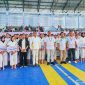 Ketua Umum KONI NTB H. Mori Hanafi bersama Ketua Persaudaraan Shorinji Kempo Indonesia (Perkemi) NTB
Assoc. Prof. Dr. Syamsuriansyah,  Petinggi  Kampus UNBIM dan jajaran panitia saat membuka pertandingan cabang olahraga Shorinji Kempo Porprov XII NTB 2026 di GOR 17 Desember Turida, Kota Mataram.