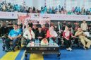 Wakil Gubernur NTB dan Bupati Dompu bersama Ketua Umum  Ketua Umum Pengurus Provinsi Persaudaraan Shorinji Kempo Indonesia (PERKEMI) NTB, Assoc. Prof. Dr. Syamsuriansyah, Ketua Panitia Syahrul meninjau langsung jalannya pertandingan Shorinji Kempo pada hari ketiga Porprov XII NTB 2026 di Mataram.