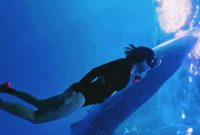 Terlihat Wisatawan terlihat berenang dan berinteraksi dengan Hiu Paus di perairan Teluk Saleh, Kabupaten Sumbawa, NTB. Kawasan ini menjadi salah satu Destinasi Ekowisata unggulan yang terus didorong pengelolaannya melalui prinsip Konservasi dan Keberlanjutan.