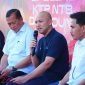 Vice Chairman MotoGP Indonesia Ananda Mikola bersama jajaran MGPA saat memberikan keterangan terkait persiapan MotoGP Mandalika 2026 di Sirkuit Mandalika, Lombok Tengah.