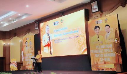 Sekjen DPP Partai Hanura Benny Rhamdani menyampaikan tujuh pesan Ketua Umum Oesman Sapta Odang (OSO) kepada pengurus Hanura NTB saat pelantikan di Mataram.