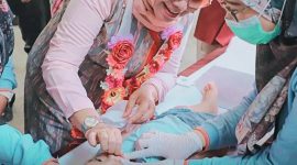 Wakil Bupati Sumbawa Barat Hj. Hanipah saat Mengikuti Kegiatan Intervensi Serentak Percepatan Pencegahan dan Penurunan Stunting di Wilayah Sumbawa Barat.