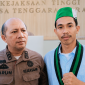 Kepala Seksi Penerangan Hukum (Kasi Penkum) Kejati NTB Muhammad Harun Al Rasyid dan Ketua Umum Badko HMI Bali-Nusra Caca Handika.