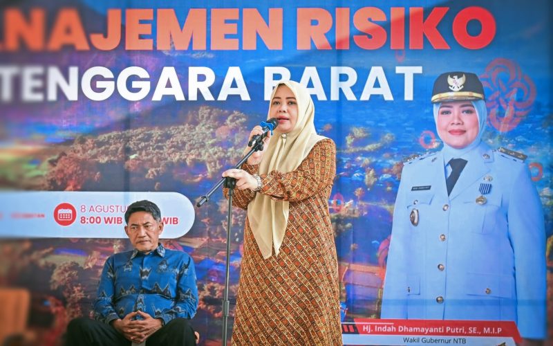 Wakil Gubernur NTB Indah Dhamayanti Putri saat Memberikan Pembekalan Kepada Kepala Perangkat Daerah dalam Workshop Manajemen Risiko Pemerintah Provinsi NTB di Sembalun, Kabupaten Lombok Timur.