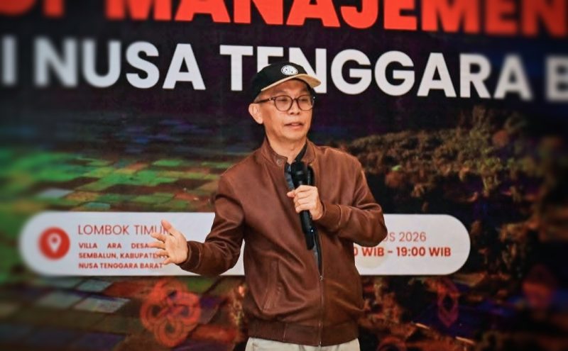 Sekretaris Daerah Provinsi NTB Abul Chair Saat Menutup Workshop Manajemen Risiko Pemerintah Provinsi NTB di Sembalun, Lombok Timur.