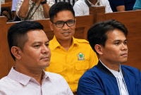 Tiga Anggota DPRD NTB, Acip, IJU dan Hamdan, dalam Persidangan Perkara Kasus Gratifikasi di Pengadilan Tipikor Mataram.