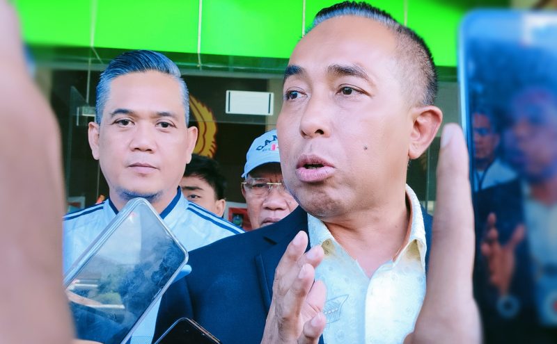 Mori Hanafi Saat Menyampaikan tanggapan Terkait Wacana Gubernur NTB Lalu Muhamad Iqbal ikut dalam Bursa Pencalonan Ketua KONI NTB Periode 2026-2030.
