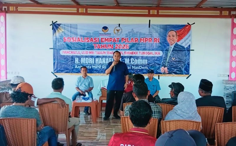 Anggota DPR RI Mori Hanafi Saat Menggelar Sosialisasi 4 Pilar Kebangsaan di Bima, NTB, Rabu (12/8/2026).