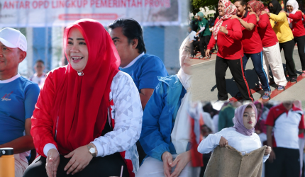 Wagub NTB Indah Dhamayanti Putri senam bersama ASN HUT ke-81 RI