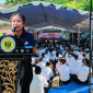 Ketua Panitia PKKMB FHISIP Unram 2026 saat Pembukaan, di hadapan Ratusan Mahasiswa Baru yang Mengikuti Rangkaian Kegiatan PKKMB di Lingkungan Universitas Mataram.