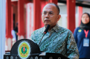 Dekan FHISIP Universitas Mataram Dr. Lalu Wira Pria Suhartana Saat Memberikan Sambutan Dalam Kegiatan PKKMB FHISIP Unram Tahun Akademik 2026/2027.