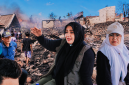 Wakil Gubernur NTB Indah Dhamayanti Putri atau Akrab Disapa Umi Dinda Meninjau Kondisi Desa Adat Sade Pasca-Kebakaran, Minggu (23/8/2026).