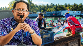 Kepala Dinas Kelautan dan Perikanan NTB Muslim dan Terlihat Aktivitas Nelayan di Pelabuhan 