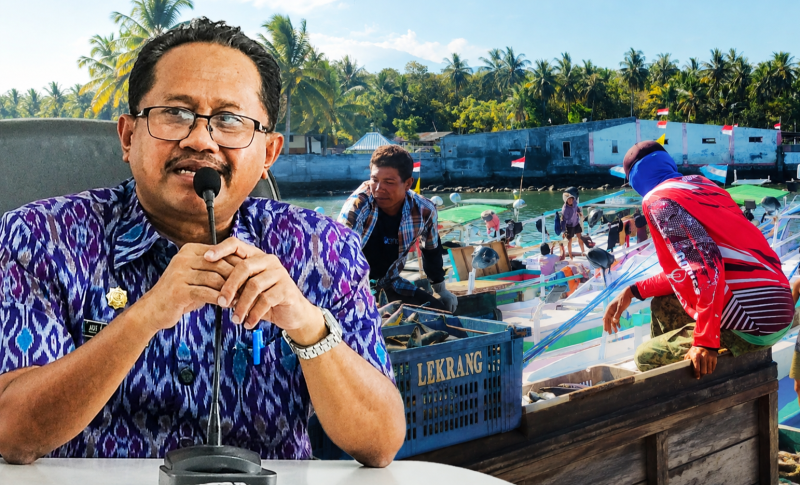 Kepala Dinas Kelautan dan Perikanan NTB Muslim dan Terlihat Aktivitas Nelayan di Pelabuhan 