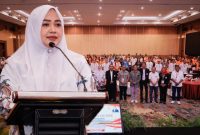 Wakil Gubernur NTB Hj. Indah Damayanti Putri saat membuka Musorprov XIII KONI NTB di Hotel Lombok Raya, Minggu (30/8/2026).