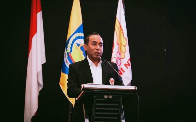 Ketua Umum KONI NTB H. Mori Hanafi saat Menyampaikan Sambutannya Dalam Musorprov XIII KONI NTB Tahun 2026 di Mataram.
