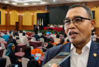 Kepala Bidang Organisasi KONI Pusat Eko Budi Supriyanto dalam Musorprov XIII KONI NTB 2026 di Mataram.