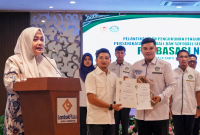 Wagub NTB Umi Dinda Saat Menyampaikan Sambutan Dalam Pengukuhan dan Pelantikan Pengurus PERBASASI NTB Masa Bakti 2026-2030 di Mataram.