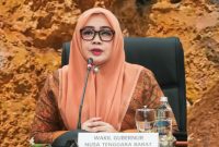 Wakil Gubernur NTB Indah Dhamayanti Putri atau Umi Dinda saat Menerima Kunjungan Studi Tiru Pemerintah Provinsi Sumatera Selatan Terkait Penerapan Izin Pertambangan Rakyat (IPR) di Gedung Sangkareang, Kantor Gubernur NTB, Kamis (20/8/2026).