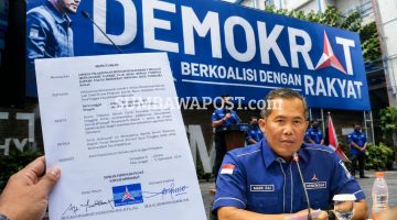 Pelaksana Tugas (Plt) Partai Demokrat NTB Made Rai Astawe dan Dokumen surat DPP Partai Demokrat terkait jadwal Musda V Demokrat NTB dan Kegiatan Jajaran Partai Demokrat NTB.