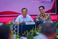 Gubernur NTB Lalu Muhamad Iqbal saat Membuka Rakor Pemantauan dan Evaluasi Perbaikan Tata Kelola Pemerintahan Daerah bersama KPK di Mataram.
