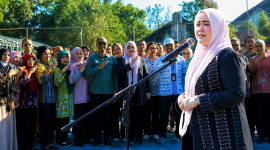 Wakil Gubernur NTB Indah Dhamayanti Putri Saat Memberikan Arahan dalam Apel Bersama Jajaran Dinas Pertanian dan Ketahanan Pangan Provinsi NTB.