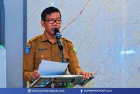 Kepala Dinas Kesehatan Kabupaten Sumbawa H. Syarif Hidayat Saat Menyampaikan Kondisi Penanganan Stunting dan Tantangan Anggaran di Kabupaten Sumbawa.
