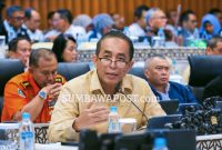 Anggota Komisi V DPR RI Mori Hanafi Saat Mengikuti Rapat Dengar Pendapat (RDP) bersama BMKG dan BNPP/Basarnas di Kompleks Parlemen, Jakarta.