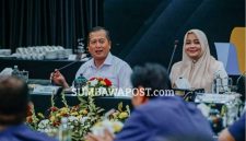 Gubernur NTB H. Lalu Muhamad Iqbal dan Wakil Gubernur NTB Hj Indah Damayanti Putri Saat Memimpin Rapat Persiapan MotoGP Pertamina Grand Prix of Indonesia 2026 di Mataram.