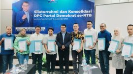 Mantan Kapolda NTB Irjen Purn. Hadi Gunawan Bersama Sejumlah Ketua DPC Partai Demokrat NTB Dalam Agenda Silaturahmi dan Konsolidasi di NTB, Senin (15/9/2026).
