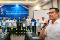 Hadi Gunawan Saat Menghadiri Silaturahmi dan Konsolidasi Bersama 10 DPC Partai Demokrat se-NTB di Hotal Astoria, Mataram