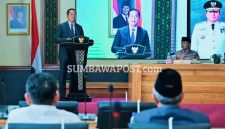 Gubernur NTB Lalu Muhamad Iqbal menyampaikan jawaban atas pandangan fraksi-fraksi DPRD NTB terkait Perubahan APBD 2026 dalam Rapat Paripurna DPRD NTB, Rabu (16/9/2026).