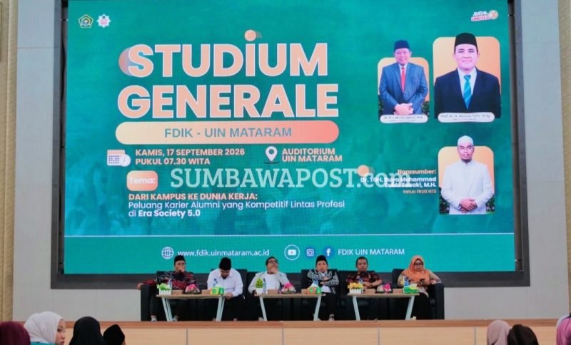 Studium General FDIK UIN Mataram Membahas Kesiapan Mahasiswa Menghadapi Dunia Kerja di Era Society 5.0.