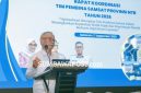 Sekda NTB Abul Chair Saat Membuka Rapat Koordinasi Tim Pembina Samsat Provinsi NTB Tahun 2026 di Mataram.
