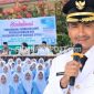 Wakil Bupati Dompu Syirajuddin Saat Menyampaikan Pesan Kepada Pelajar Dalam Sosialisasi P4GN di SMAN 1 Manggelewa, Kamis (17/9/2026).