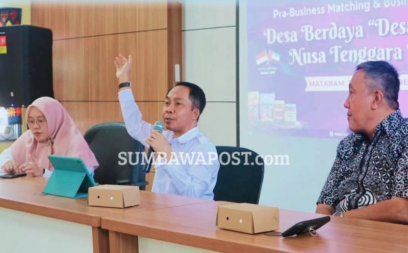 Kepala Disperindag NTB H. Lalu Wiranata Saat Membuka Kegiatan Pra-Business Matching Program Desa Berdaya “Desa Ekspor” NTB Tahun 2026.