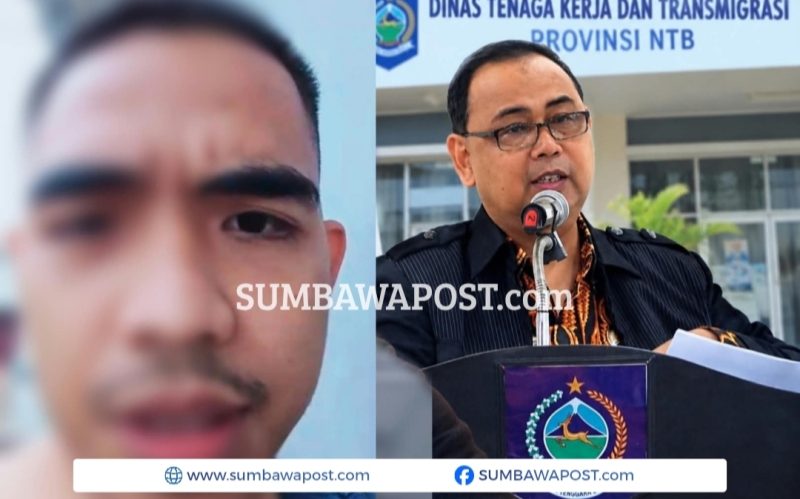 Muhamad Yanuar Fikri, PMI asal NTB Yang Masih Berada di Myawaddy, Myanmar, dan Kepala Disnakertrans NTB Dr. H. Aidy Furqan.