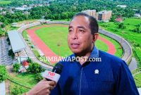 Anggota Komisi V DPR RI Mori Hanafi Saat menyampaikan Perkembangan Anggaran Rehabilitasi GOR 17 Desember Turide untuk Persiapan PON 2028 di NTB.