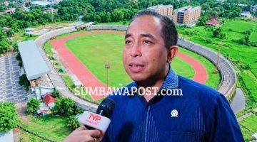 Anggota Komisi V DPR RI Mori Hanafi Saat menyampaikan Perkembangan Anggaran Rehabilitasi GOR 17 Desember Turide untuk Persiapan PON 2028 di NTB.