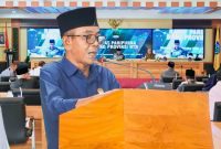Rapat Paripurna DPRD NTB Dengan Agenda Pandangan Fraksi Membahas Persetujuan Perubahan APBD Tahun Anggaran 2026 di Aula Utama Kantor Gubernur NTB.